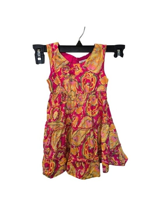 The Children's Place Other - The Childrens Place Girls Pink Floral Paisley Tiered Cotton Dress 18-24 Months